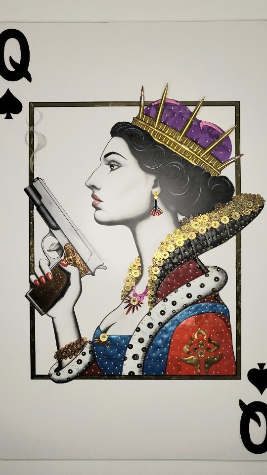 Trigger Happy Queen sculpture